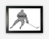 Personalised Ice Hockey Gifts For Ice Hockey Team Player - Gifts For Ice Hockey Players Coach End Season Gift Wall Art Word Art Print GC1096