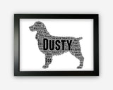 Personalised Springer Spaniel Gifts Word Art Wall Print - Dog Lover Gifts Wall Decor Custom Word Cloud Wall Art A3 A4 A5 8x10 Print NP214