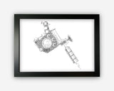 Personalised Tattoo Artist Gifts Word Art Wall Print - Tattoo Gun Gifts Wall Decor Custom Word Cloud Wall Art A3 A4 A5 8x10 Print SC0233