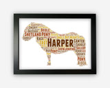 Personalised Pony Rider Gift For Equestrian Horse Riding Enthusiast - Native Shetland Pony Gift Word Art Wall Room Decor Prints SC0012