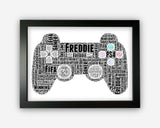 Personalised Gamer Gift Games Controller Wall Art - Gift For Video Games Player Gaming Pro Enthusiast - Wall Art Wall Prints SC0123