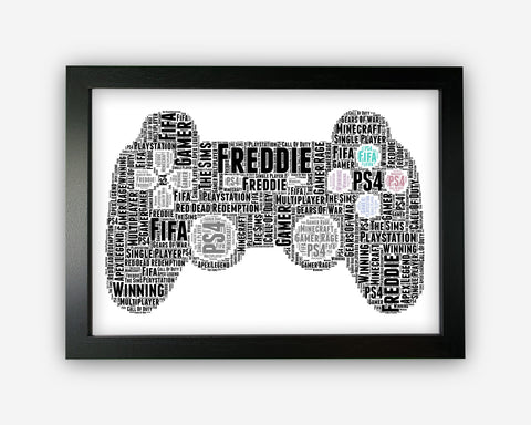 Personalised Gamer Gift Games Controller Wall Art - Gift For Video Games Player Gaming Pro Enthusiast - Wall Art Wall Prints SC0123