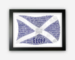 Personalised Scottish Flag Scotland For Scot Gift Word Art Wall Room Decor Prints NP075