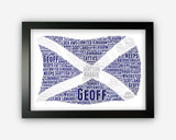 Personalised Scottish Flag Scotland For Scot Gift Word Art Wall Room Decor Prints NP075