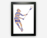 Personalised Lacrosse Gifts Word Art Wall Print - Ball Games Gifts Wall Decor Custom Word Cloud Wall Art A3 A4 A5 8x10 Print SC0110
