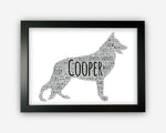Personalised German Shepherd Dog For Pooch Lover Gift Word Art Wall Room Decor Prints GC1377