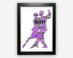 Personalised Dancing Couple Dance Print For Dancers Gift Word Art Wall Room Decor Prints NP142