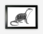 Personalised Otter Gifts Word Art Wall Print - Swimming Otter Gifts Wall Decor Custom Word Cloud Wall Art A3 A4 A5 8x10 Print GC1501
