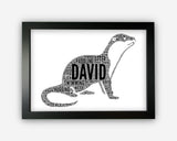 Personalised Otter Gifts Word Art Wall Print - Swimming Otter Gifts Wall Decor Custom Word Cloud Wall Art A3 A4 A5 8x10 Print GC1501