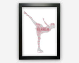 Personalised Figure Skating Gifts Word Art Wall Print - Ice Skate Gifts Wall Decor Custom Word Cloud Wall Art A3 A4 A5 8x10 Print SC0094