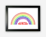 TEACHER APPRECIATION GIFT Personalised Word Art Gift Rainbow Wall Art Wall Prints Wall Art Gift Teacher Gifts Wall Art Prints PG0547
