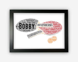 Personalised Table Tennis Ping Pong Team Player Gift Word Art Wall Room Decor Prints GC1161