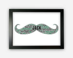 Personalised Moustache Movember For Bearded Men With Beards Gift Word Art Wall Room Decor Prints NP002