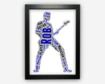 Personalised Word Art Gift Guitar Gift For Guitar Player Gifts Guitar Wall Art Wall Prints Wall Art Gift Wall Art Prints PG0050
