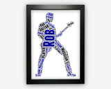 Personalised Word Art Gift Guitar Gift For Guitar Player Gifts Guitar Wall Art Wall Prints Wall Art Gift Wall Art Prints PG0050