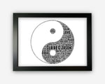 Personalised Yin Yang Symbol Housewarming Balance Gift Word Art Wall Room Decor Prints NP144