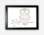 Personalised Woodland Owl Gifts Word Art Wall Print - Nursery Gifts Wall Decor Custom Word Cloud Wall Art A3 A4 A5 8x10 Print AT0010