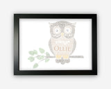 Personalised Woodland Owl Gifts Word Art Wall Print - Nursery Gifts Wall Decor Custom Word Cloud Wall Art A3 A4 A5 8x10 Print AT0010