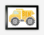 Personalised Word Art Gift Dumper Gift For Boy Gifts Digger Gift Truck Gift Wall Prints Wall Art Wall Decor Gift Prints NP112
