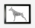Personalised Doberman Dog For Pooch Lover Puppy Gift Word Art Wall Room Decor Prints GC1375