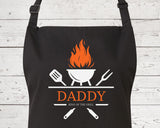 Personalised Mens King of the Grill BBQ Cooking Chefs Apron - Great Fathers Day Gift Idea Barbecue Apron AP0037
