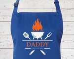 Personalised Mens King of the Grill BBQ Cooking Chefs Apron - Great Fathers Day Gift Idea Barbecue Apron AP0037