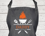 Personalised Mens King of the Grill BBQ Cooking Chefs Apron - Great Fathers Day Gift Idea Barbecue Apron AP0037
