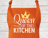 Womens Queen of the Kitchen Chefs Cooking Apron - Great Gift Idea For Mum Wife Sister Daughter Barbecue Baking Apron AP0039