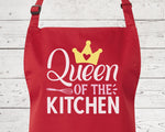 Womens Queen of the Kitchen Chefs Cooking Apron - Great Gift Idea For Mum Wife Sister Daughter Barbecue Baking Apron AP0039