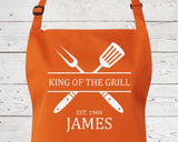 Personalised Mens King of the Grill BBQ Cooking Apron - Great Fathers Day Gift Idea AP0023