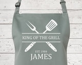 Personalised Mens King of the Grill BBQ Cooking Apron - Great Fathers Day Gift Idea AP0023