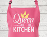 Womens Queen of the Kitchen Chefs Cooking Apron - Great Gift Idea For Mum Wife Sister Daughter Barbecue Baking Apron AP0039