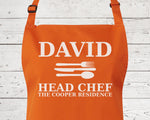 Mens Apron Gift For Him Personalised Head Chef Christmas Apron - Great Gift for Dad Grandad Husband Boyfriend - Gifts For Him Xmas AP0001
