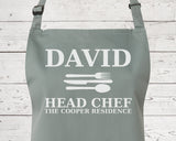 Mens Apron Gift For Him Personalised Head Chef Christmas Apron - Great Gift for Dad Grandad Husband Boyfriend - Gifts For Him Xmas AP0001