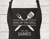 Personalised Mens King of the Grill BBQ Cooking Apron - Great Fathers Day Gift Idea AP0023