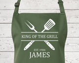 Personalised Mens King of the Grill BBQ Cooking Apron - Great Fathers Day Gift Idea AP0023