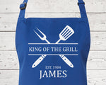 Personalised Mens King of the Grill BBQ Cooking Apron - Great Fathers Day Gift Idea AP0023