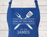 Personalised Mens King of the Grill BBQ Cooking Apron - Great Fathers Day Gift Idea AP0023