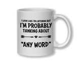 I'm Probably Thinking About Cars Mug Gift 11oz Coffee Mug Gift Idea For Car Enthusiast Racing Team Sport Motorsports For Him Her MG0295