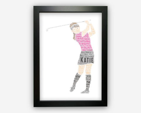 Personalised Word Art Gift Golf Gift Golfer Gifts For Golfers Gift For Her Wall Art Wall Prints Wall Art Gift Wall Prints SC0267