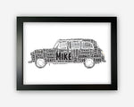 Personalised Word Art Gift London Black Cab Gifts Cabbie Gift London Taxi Gift Wall Art Wall Prints Wall Art Gift Wall Art Prints SC0270