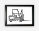 Personalised Forklift Driver Gift Word Art Wall Room Decor Prints SC0274
