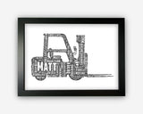 Personalised Forklift Driver Gift Word Art Wall Room Decor Prints SC0274
