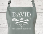 Mens Apron Gift - Personalised Fathers Day Gift for Dad Barbecue BBQ Cooking Apron - BBQ King of the Grill - Grilling Apron Gift Idea AP040