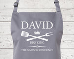 Mens Apron Gift - Personalised Fathers Day Gift for Dad Barbecue BBQ Cooking Apron - BBQ King of the Grill - Grilling Apron Gift Idea AP040