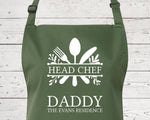 Mens Apron Personalised Gift - Fathers Day Gift for Dad Kitchen Baking BBQ Cooking Apron - Head Chef Apron - Grilling Apron Gift Idea AP042