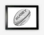 Personalised Rugby Gift Word Art Wall Print - Rugby Team Player Gift Rugby Ball Game Play Rugby Decor Gifts NP164