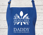 Mens Apron Personalised Gift - Fathers Day Gift for Dad Kitchen Baking BBQ Cooking Apron - Head Chef Apron - Grilling Apron Gift Idea AP042