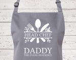 Mens Apron Personalised Gift - Fathers Day Gift for Dad Kitchen Baking BBQ Cooking Apron - Head Chef Apron - Grilling Apron Gift Idea AP042