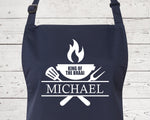 Mens Apron Personalised Gift - Fathers Day Gift for Dad Barbecue BBQ Cooking Apron - BBQ King of the Braai - Grilling Apron Gift Idea AP043